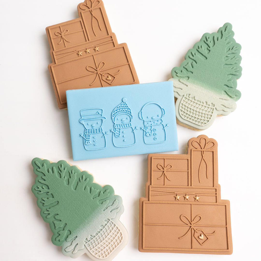 Presents stack stamp with matching cutter