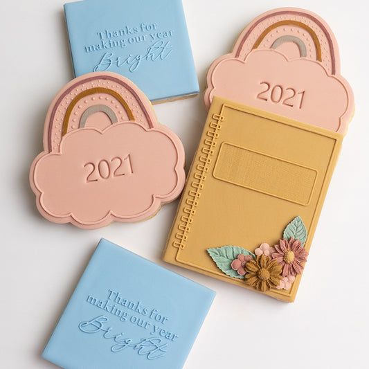 Rainbow stamp with matching cutter