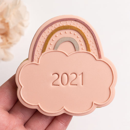 Rainbow stamp with matching cutter