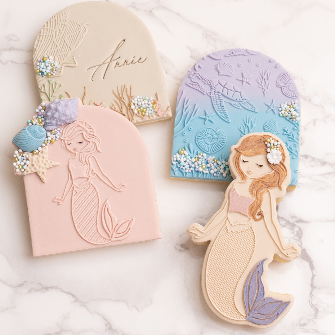 Mermaid princess stamp with matching cutter