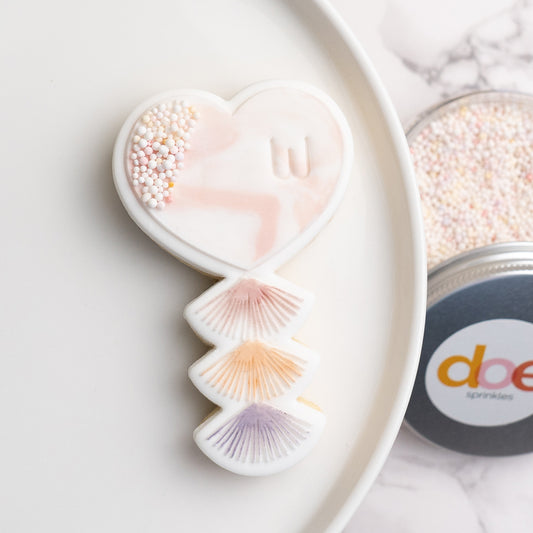 Heart balloon tassel stamp with matching cutter