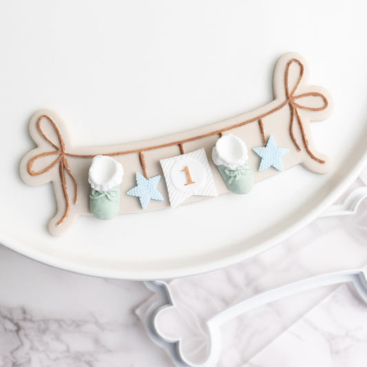 Bunting stamp with matching cutter