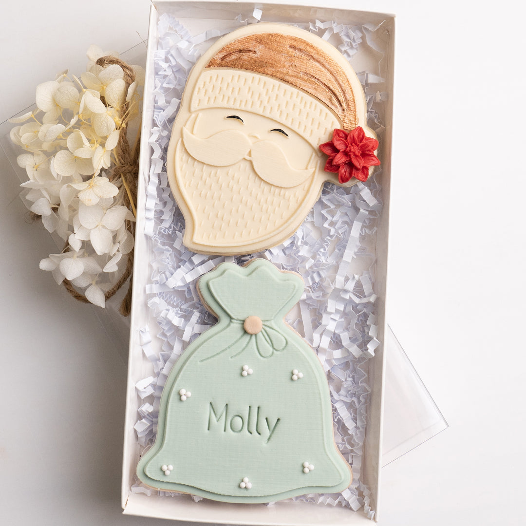 Presents sack stamp with matching cutter