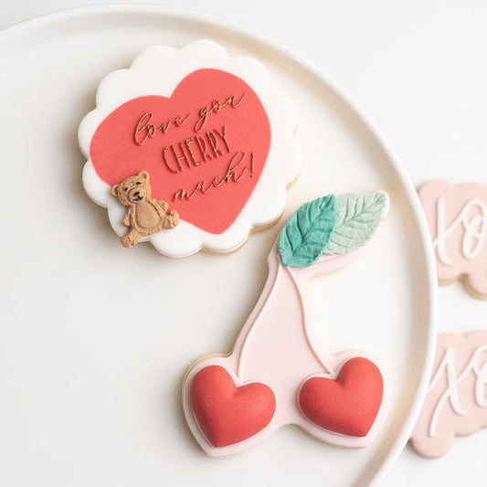 Cherry stamp with matching cutter