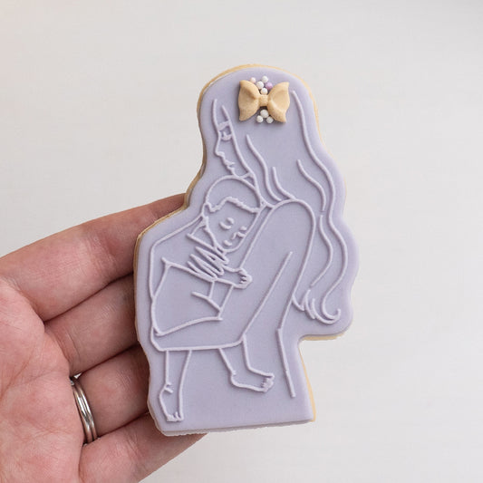 Motherly love stamp with matching cutter