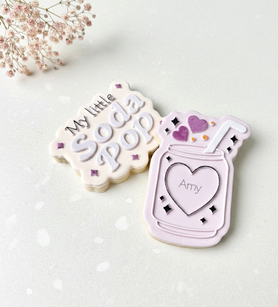 Soda pop bundle stamp with matching cutter