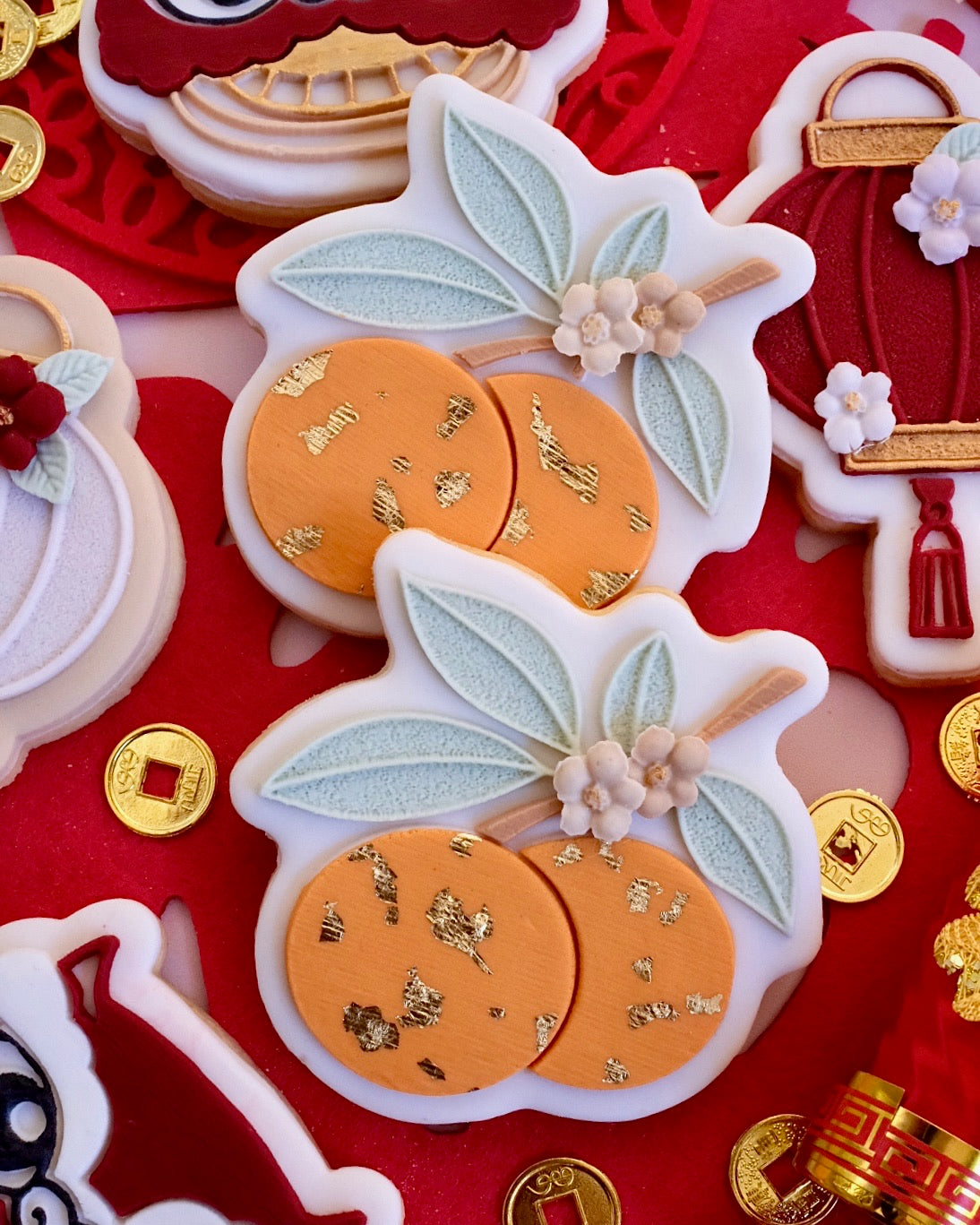 Tangerines stamp with matching cutter