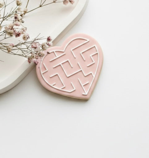 Heart maze stamp with matching cutter