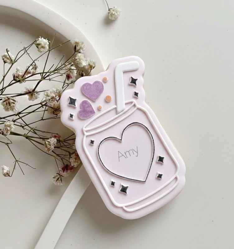 Soda drink stamp with matching cutter