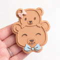 Papa bear and cub stamp with matching cutter