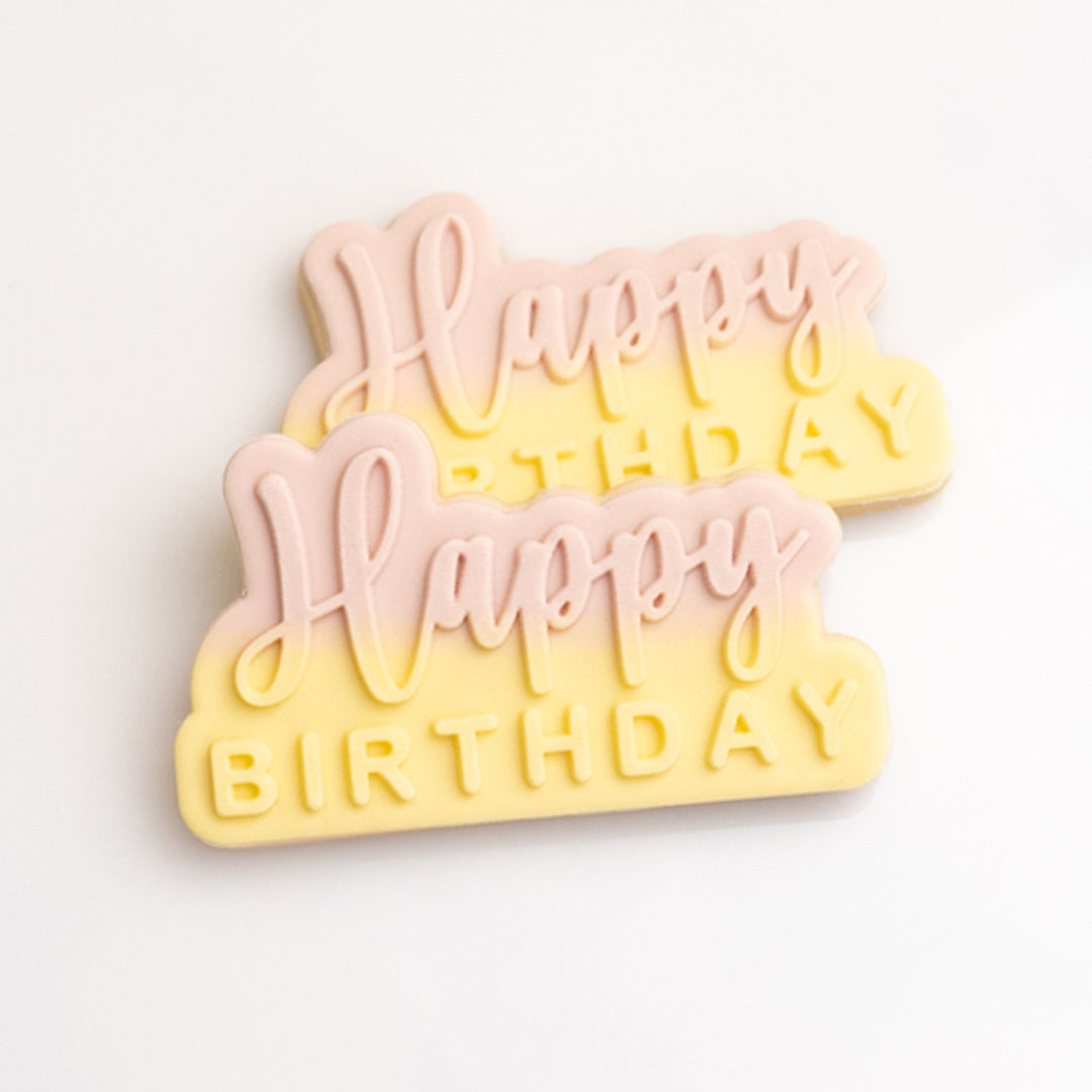 Happy Birthday stamp with matching cutter