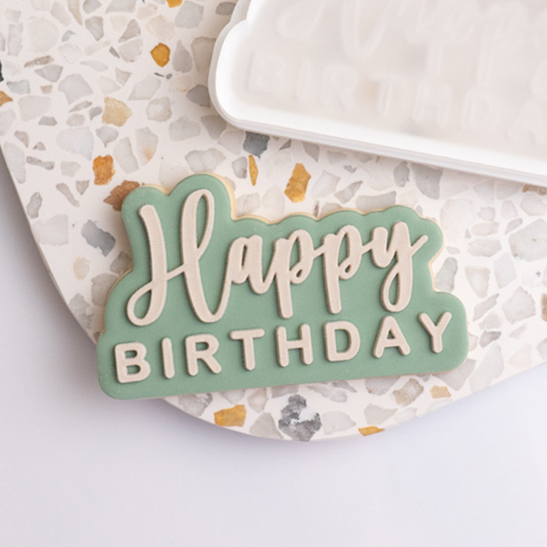 Happy Birthday stamp with matching cutter