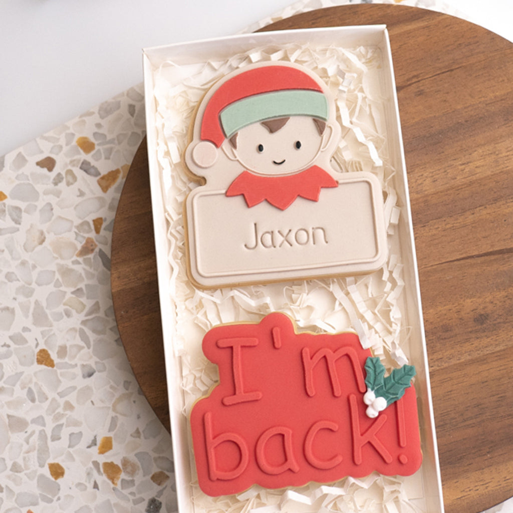 I'm back stamp with matching cutter