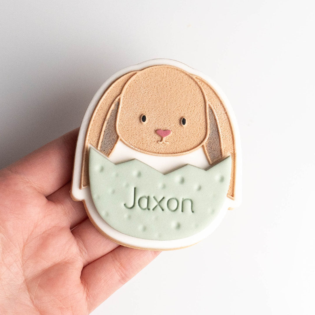 Floppy eared bunny stamp with matching cutter