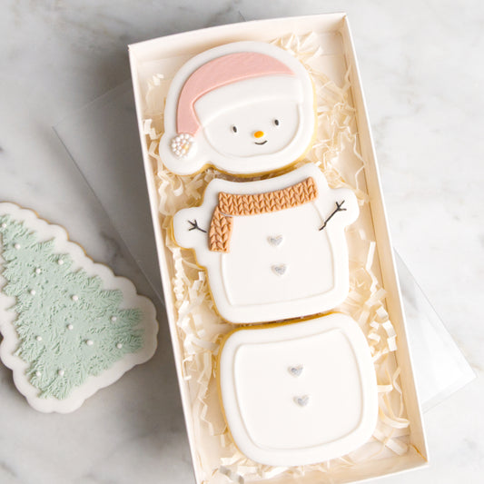 Snowman stamp with matching cutter puzzle set