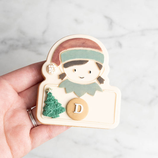 Sweet elf plaque stamp with matching cutter