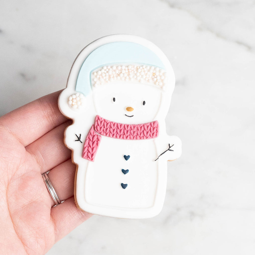 Santa hat snowman stamp with matching cutter