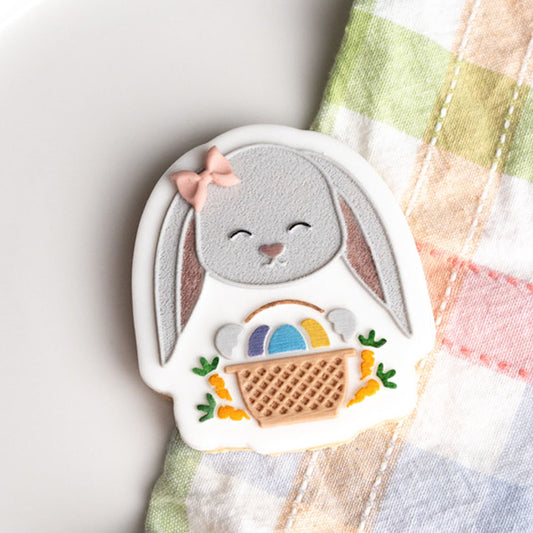 Basket bunny stamp with matching cutter