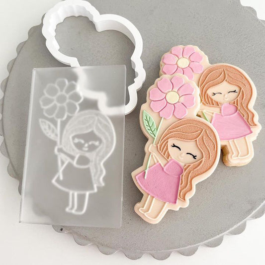 Sweet girl stamp with matching cutter