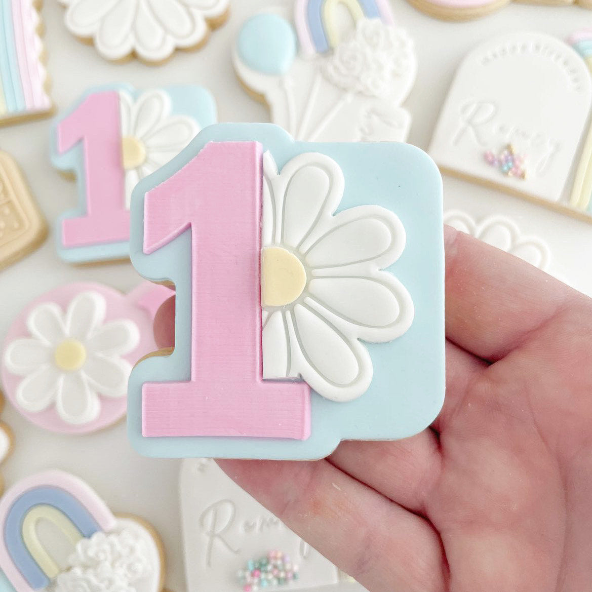 Customisable number stamp with matching cutter (Available as individuals or full set)