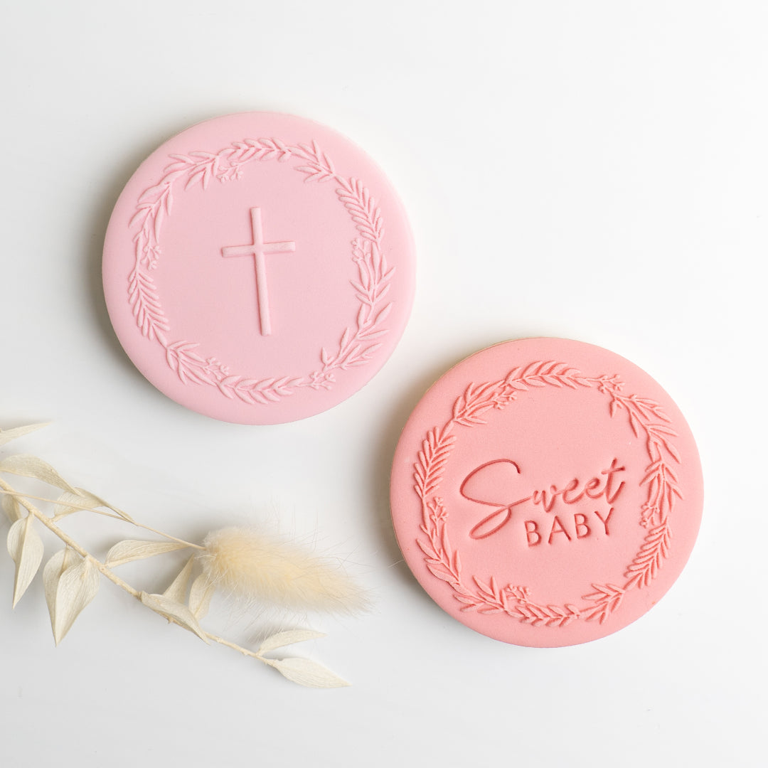 Wreath generic/with Cross stamp