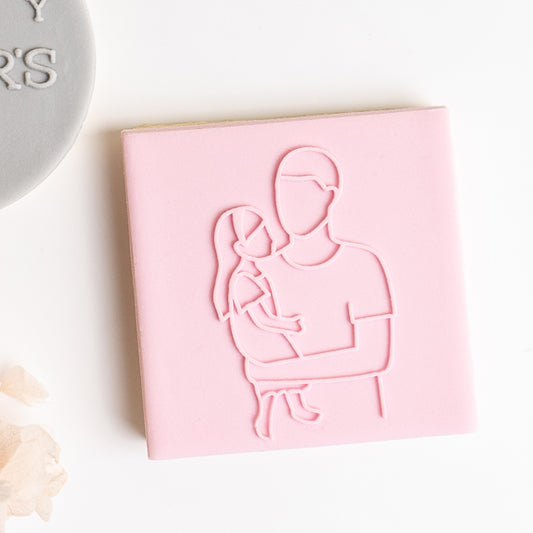 Father and daughter stamp