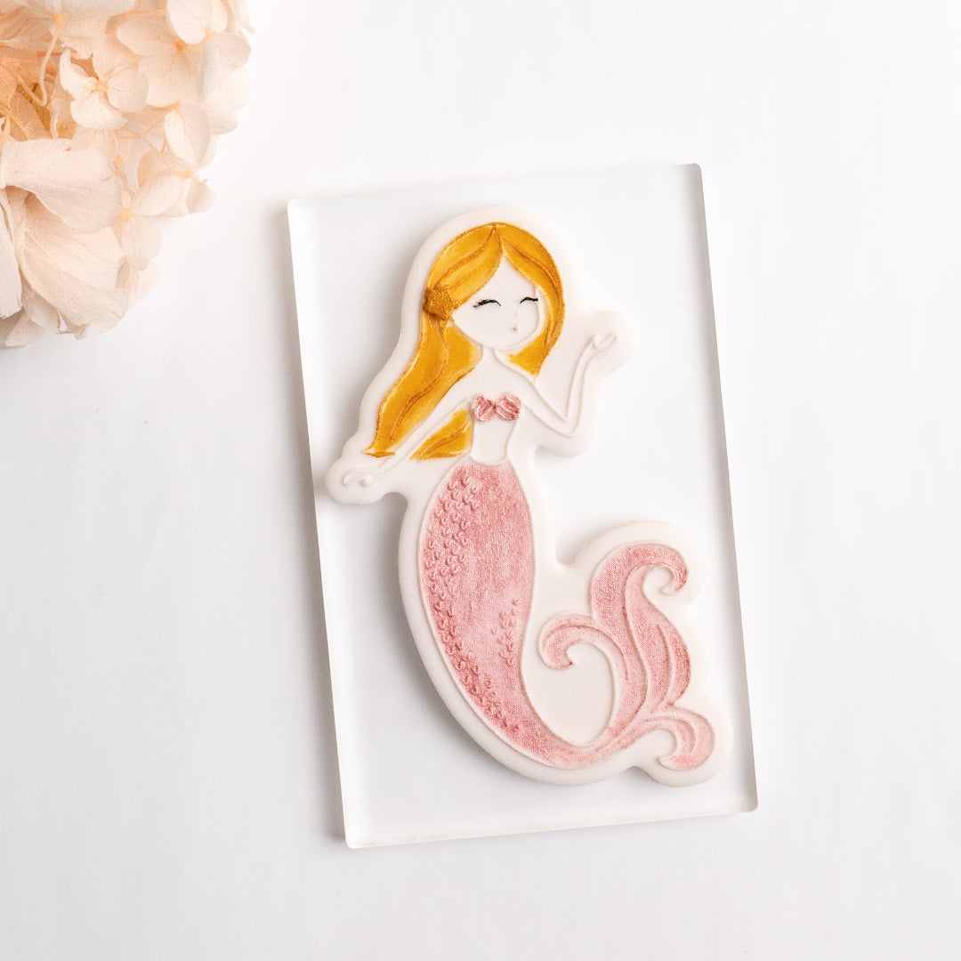 Mermaid stamp with matching cutter