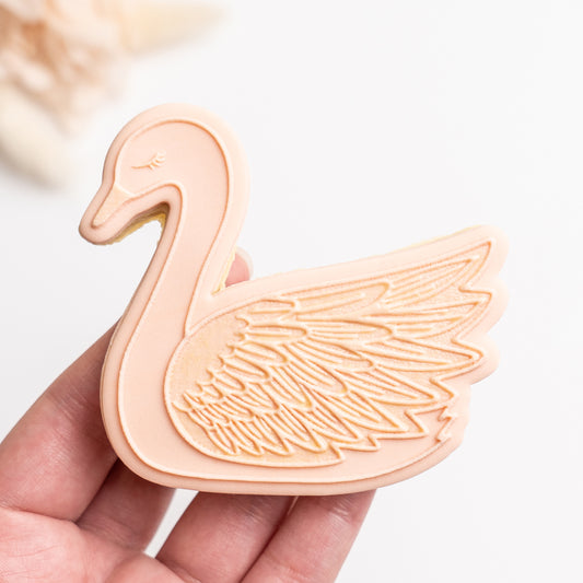 Swan stamp with matching cutter