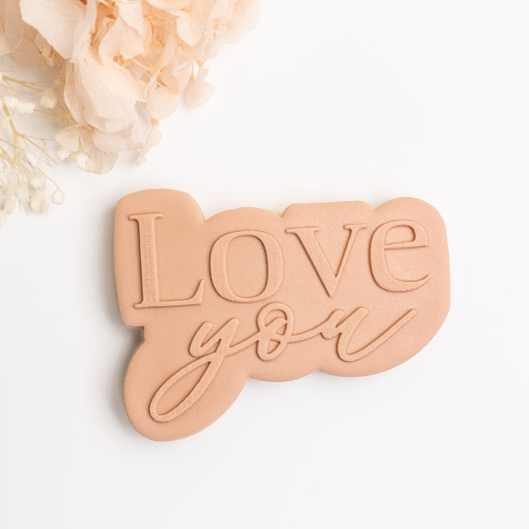 Love you stamp with matching cutter
