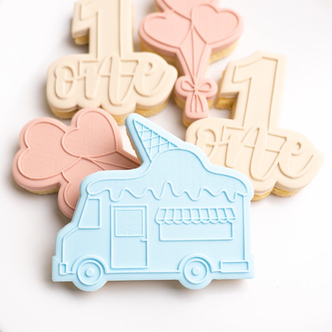 Ice cream truck stamp with matching cutter