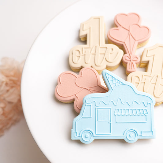 Ice cream truck stamp with matching cutter