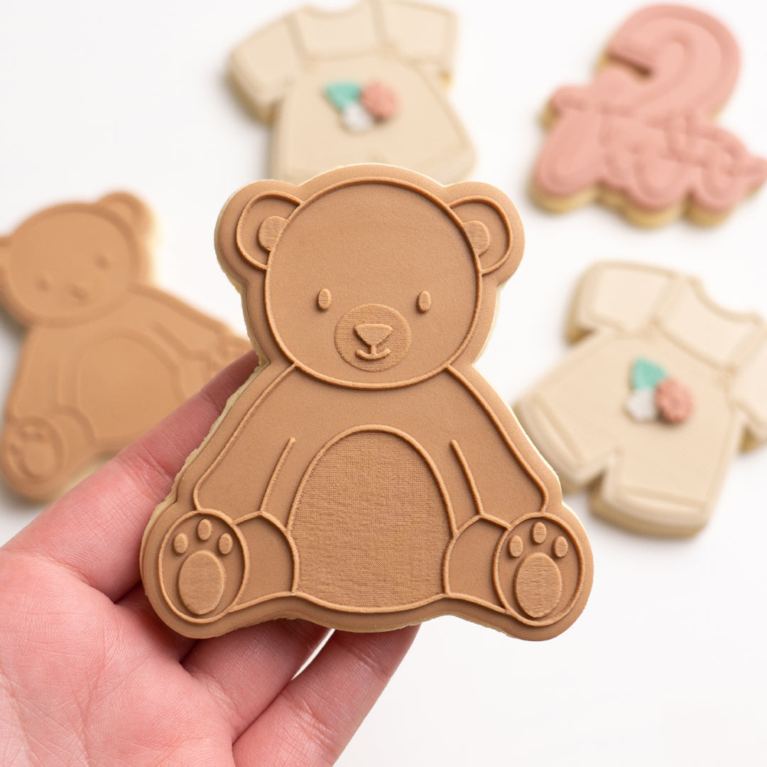 Teddy bear stamp with matching cutter