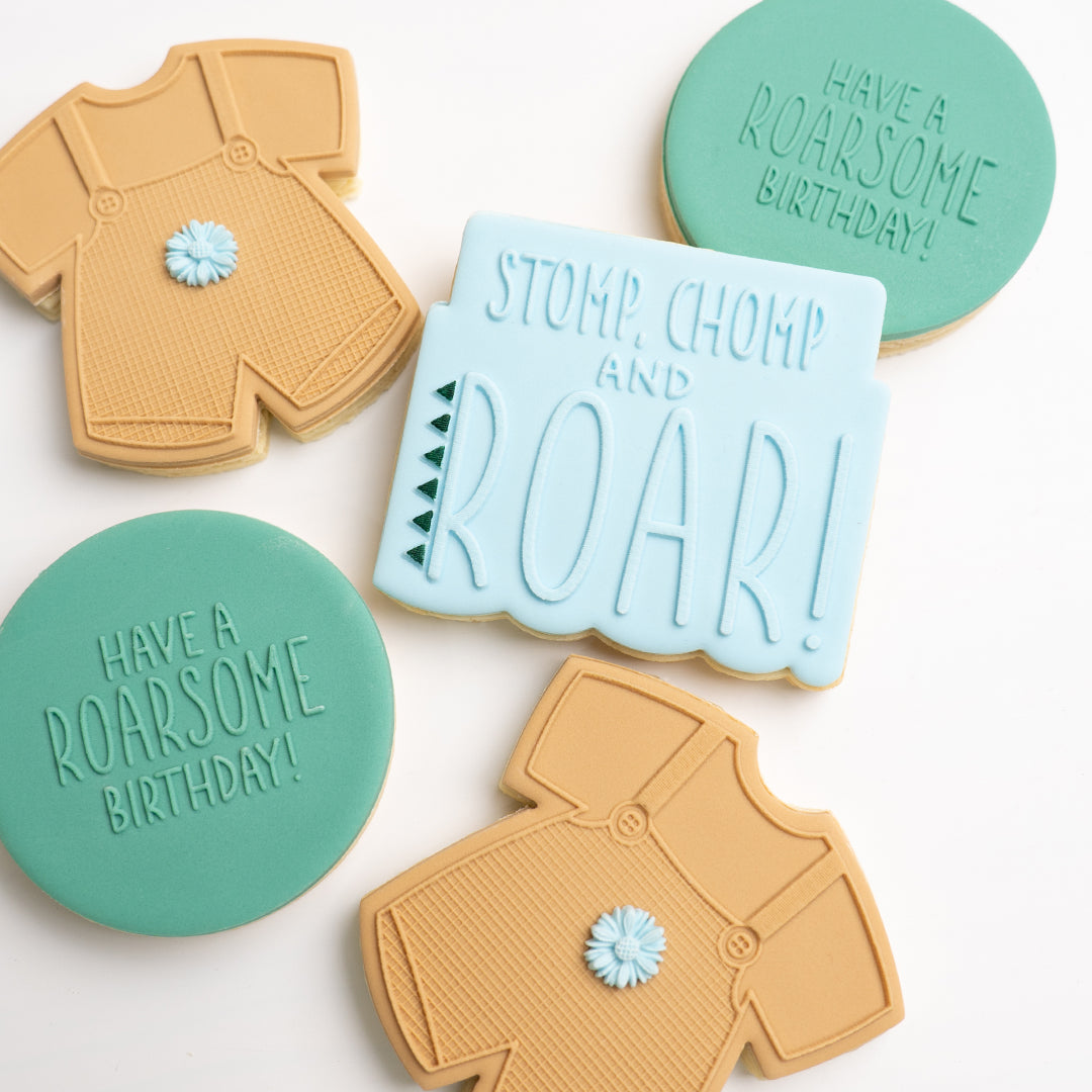 Stomp, chomp and roar! stamp with matching cutter