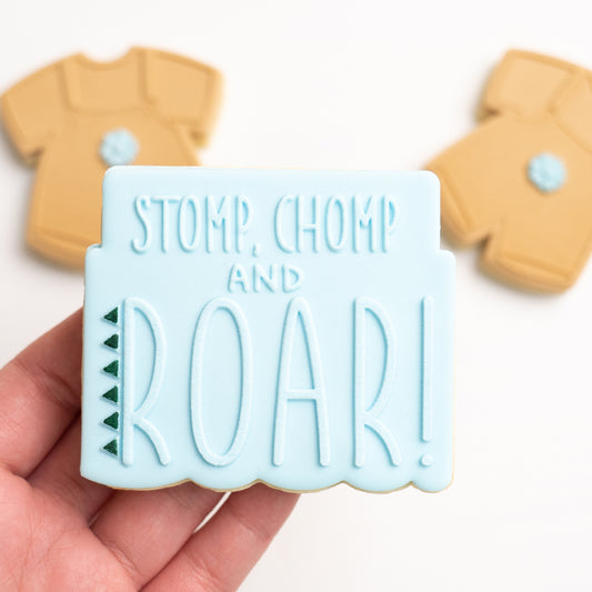 Stomp, chomp and roar! stamp with matching cutter