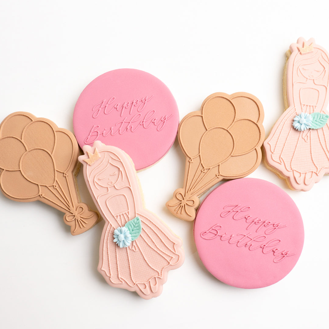 Birthday balloons stamp with matching cutter