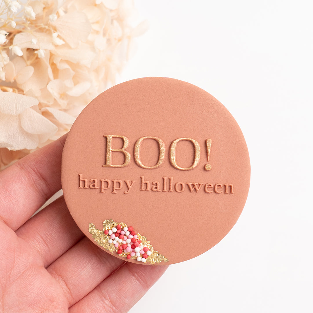 Boo! Happy Halloween stamp