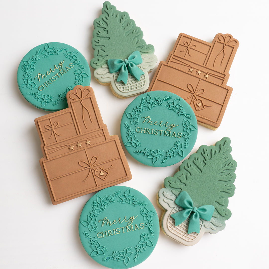 Presents stack stamp with matching cutter