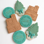 Christmas Poinsettia Wreath GENERIC/with Merry Christmas text stamp