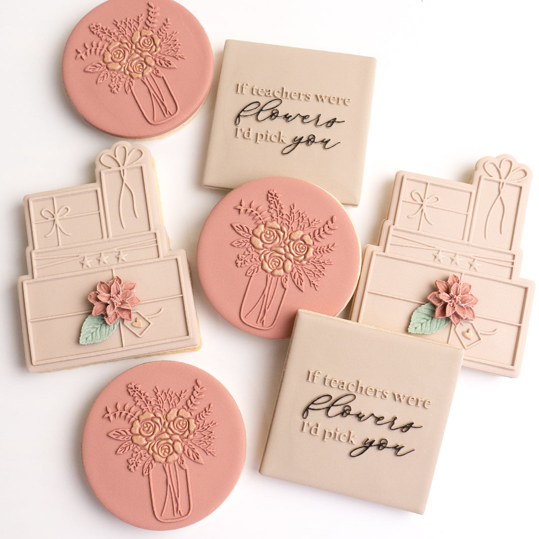 Presents stack stamp with matching cutter