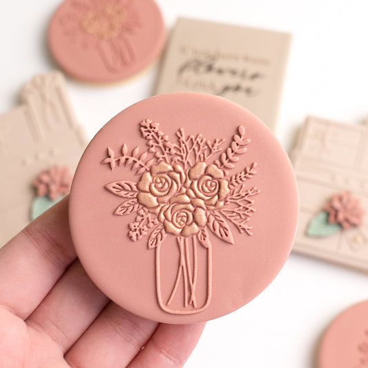 Flowers in mason jar stamp