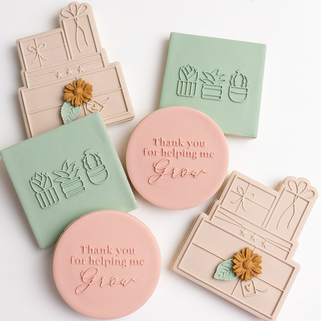 Presents stack stamp with matching cutter