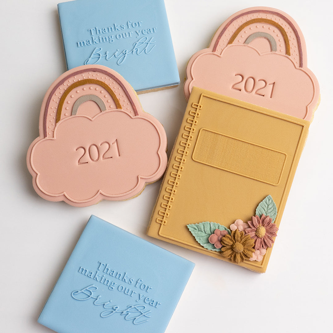 Rainbow stamp with matching cutter