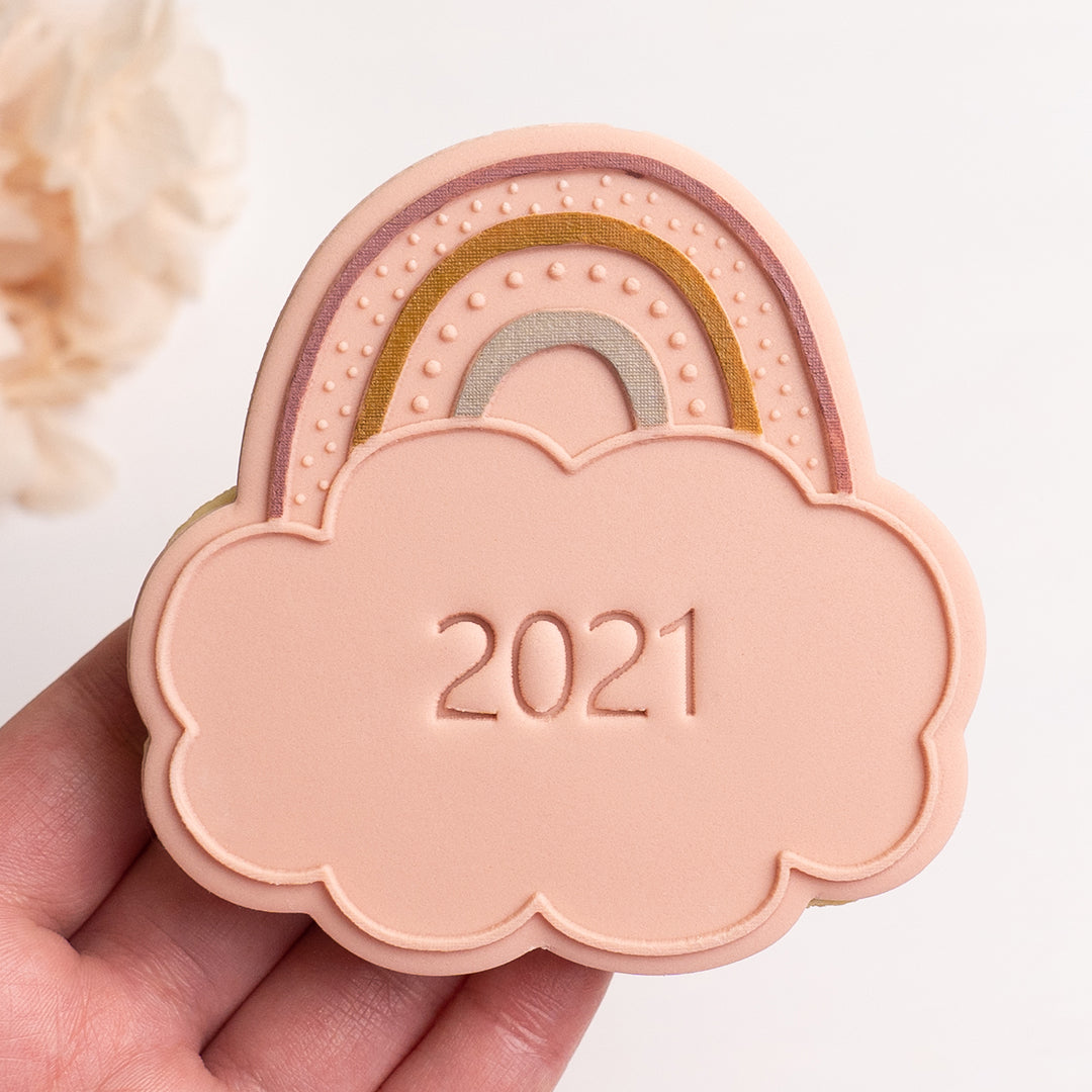 Rainbow stamp with matching cutter