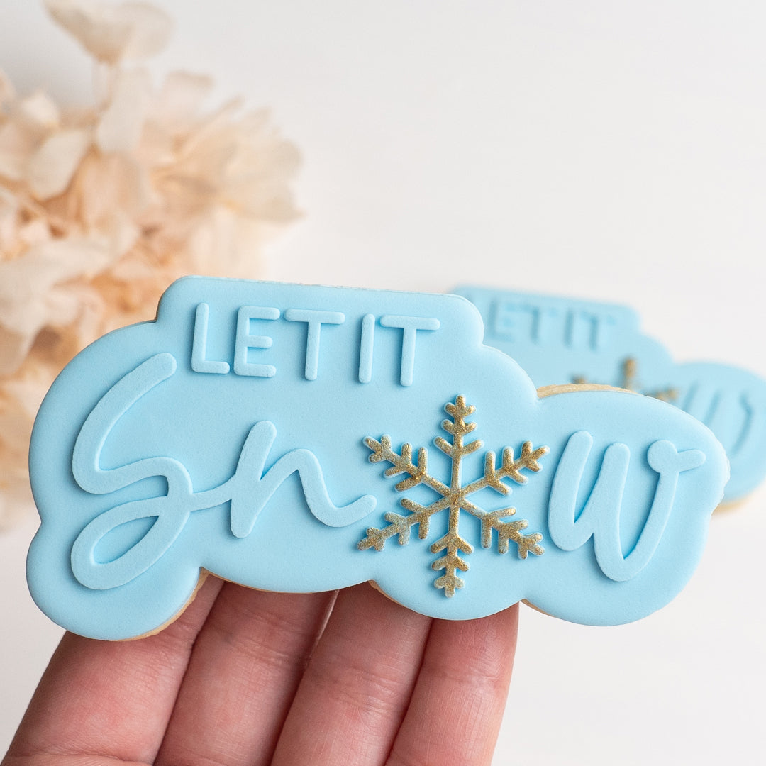 Let it snow stamp with matching cutter