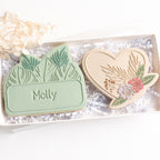 Floral heart stamp with matching cutter