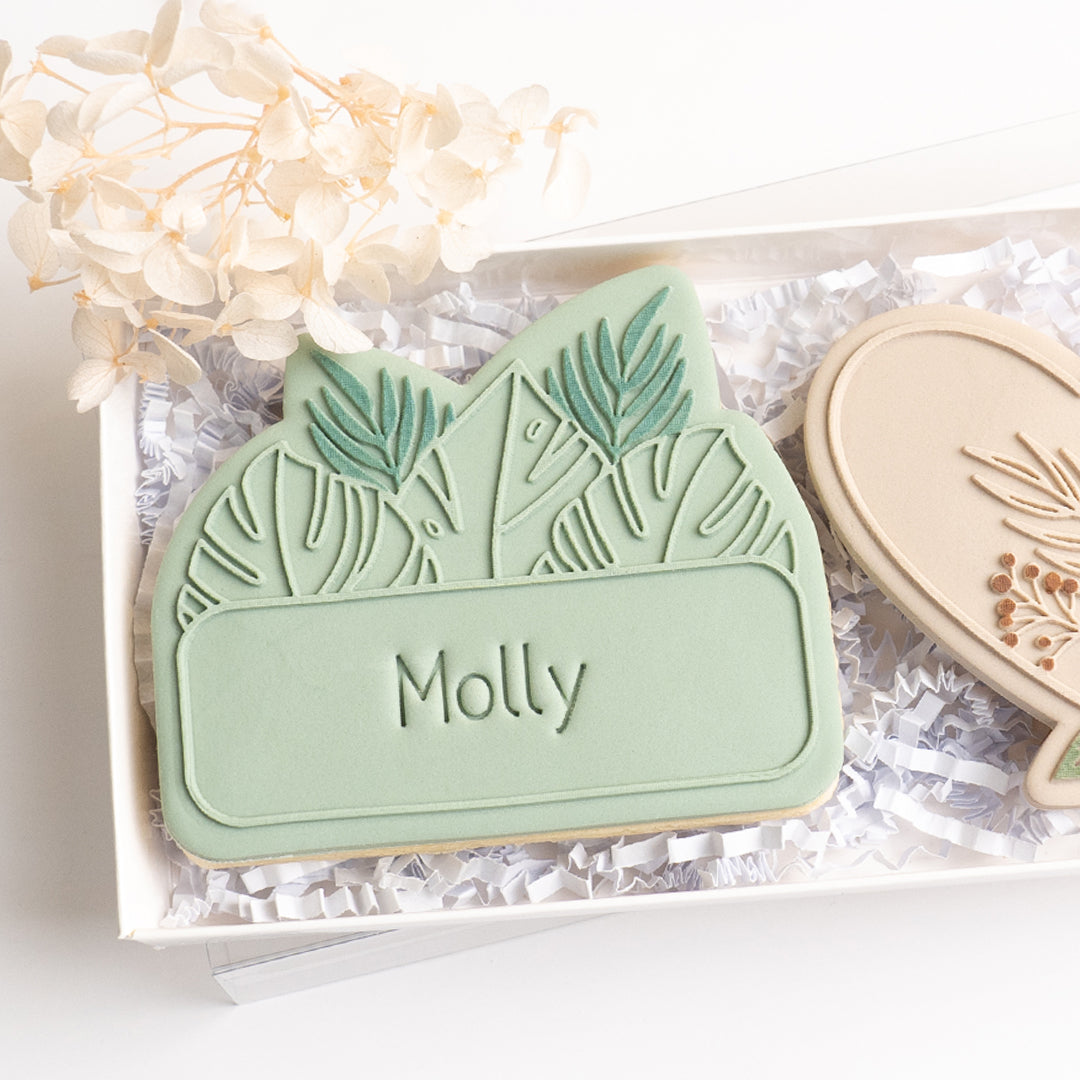Tropical frame stamp with matching cutter