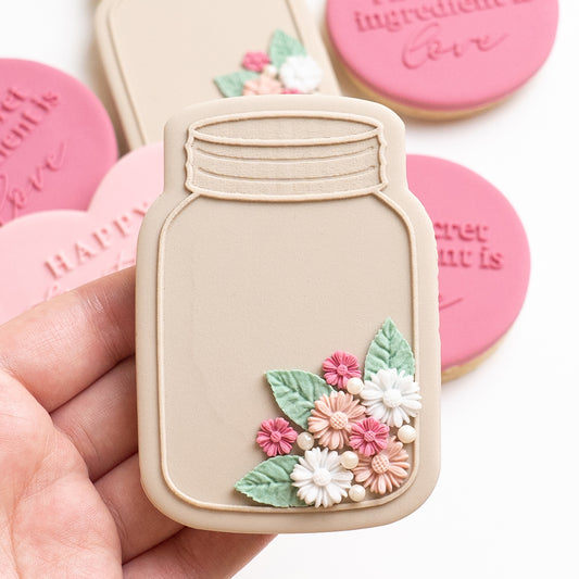 Mason jar stamp with matching cutter