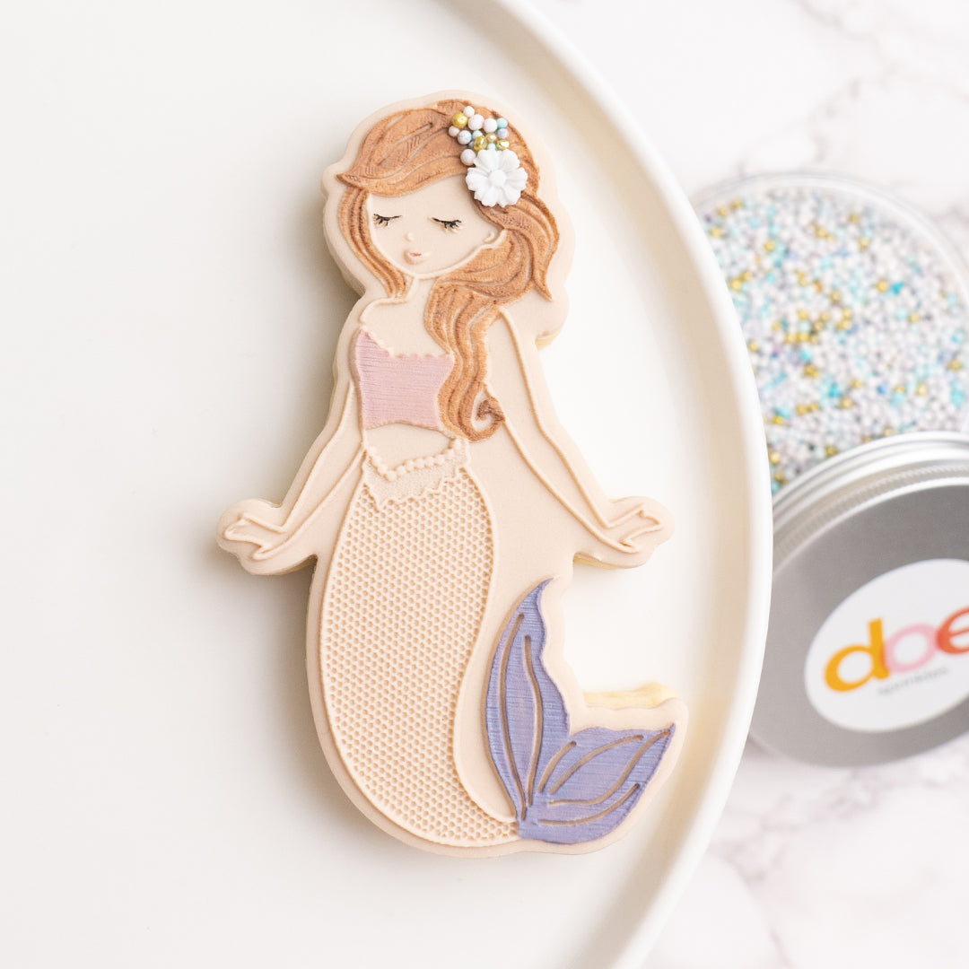 Mermaid princess stamp with matching cutter
