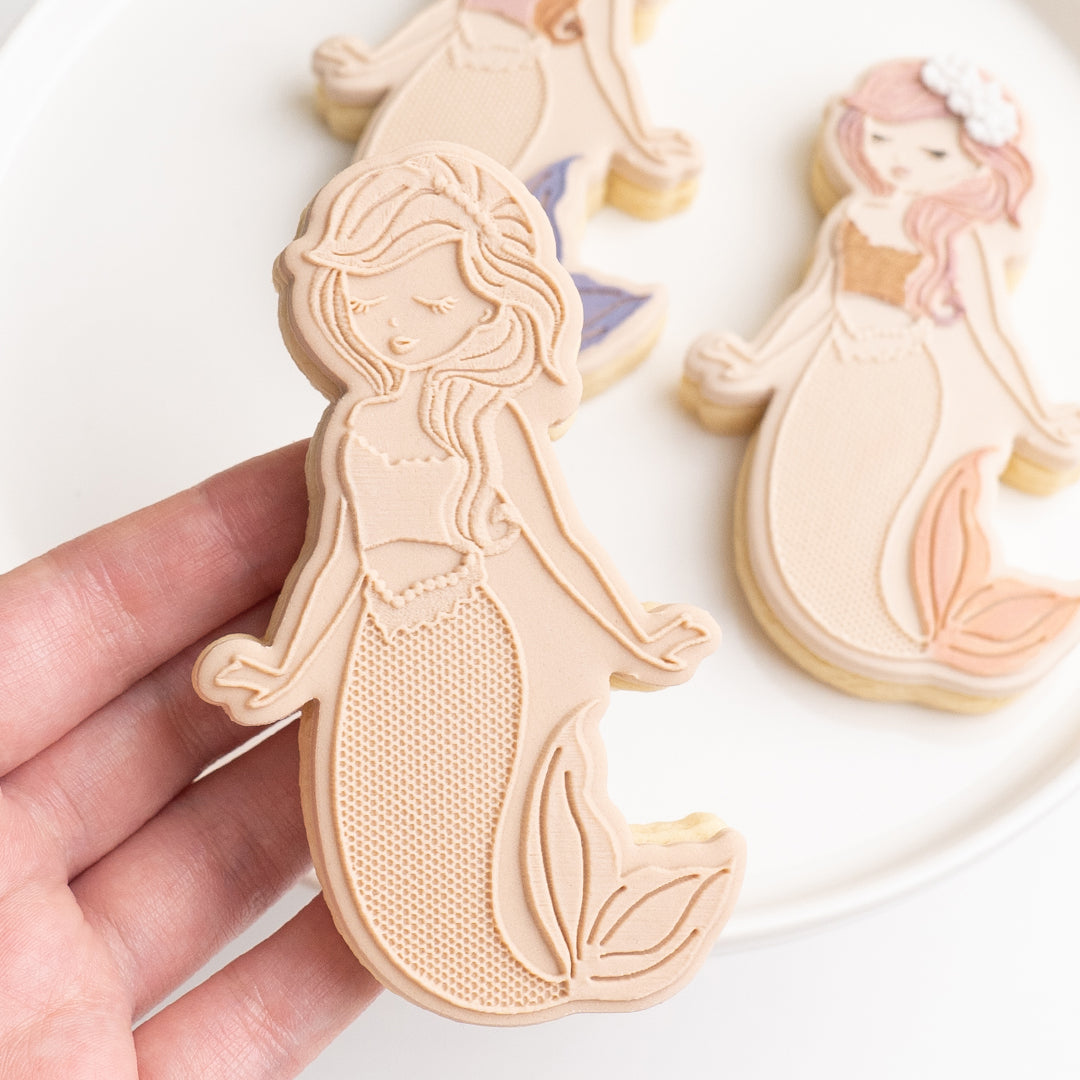 Mermaid princess stamp with matching cutter