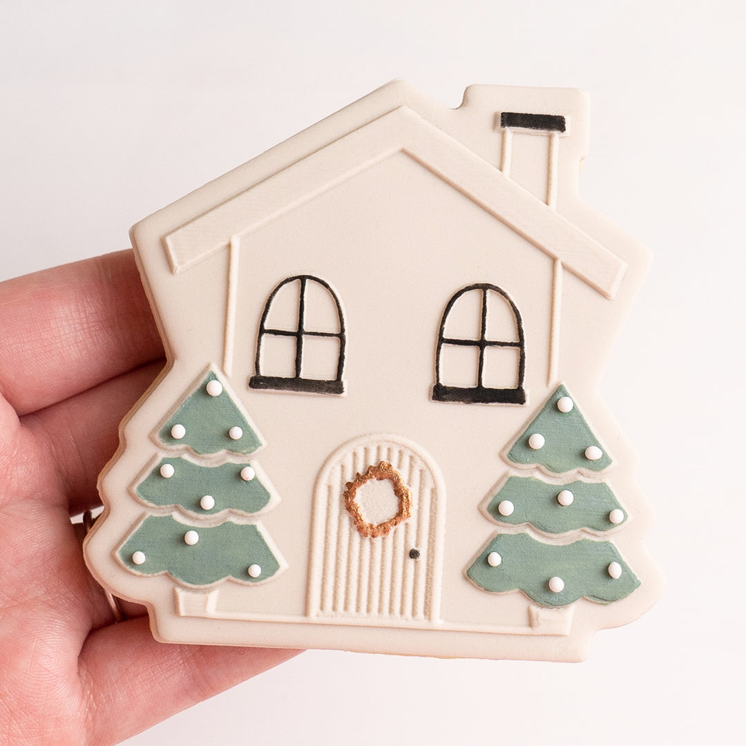 Gingerbread house stamp with matching cutter